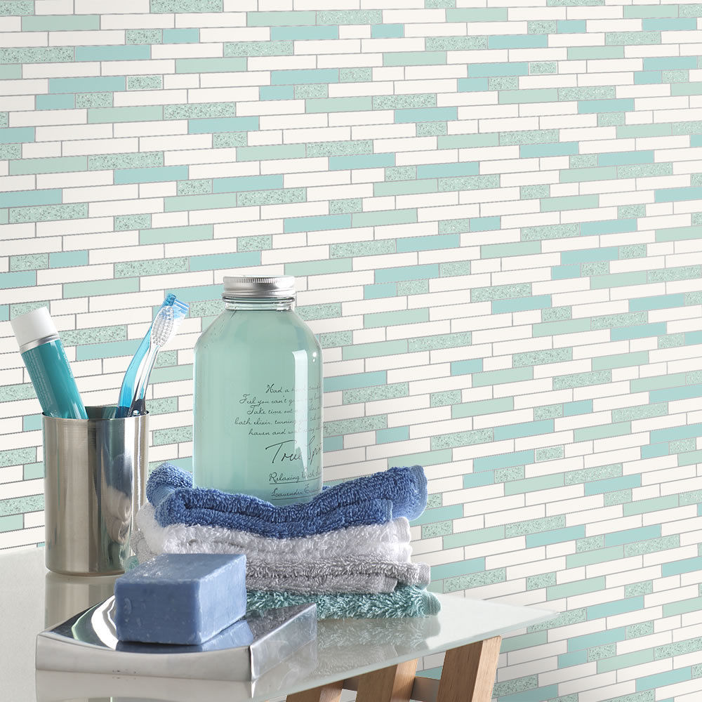 Tile Effect Bathroom Wallpaper Bathroom Ideas